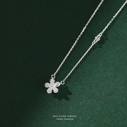 silver925 necklace korean design flower with zircon!