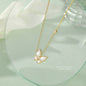 silver 925 necklace korean design White Fritillary Butterfly Elegant Design!