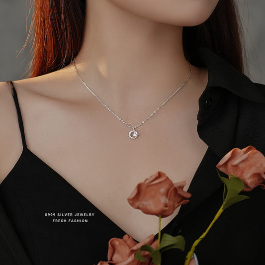 silver999 necklace korean design classical zircon design!