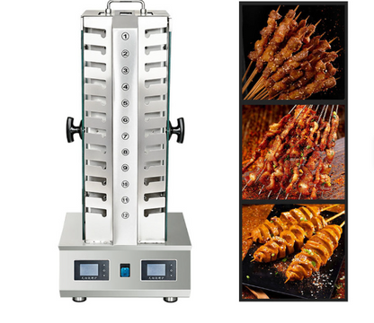 Electric Smoke-Free Automated Rotating Barbecue Machine with 24 Skewers