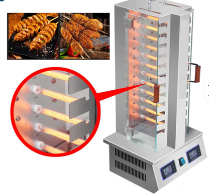 Electric Smoke-Free Automated Rotating Barbecue Machine with 24 Skewers