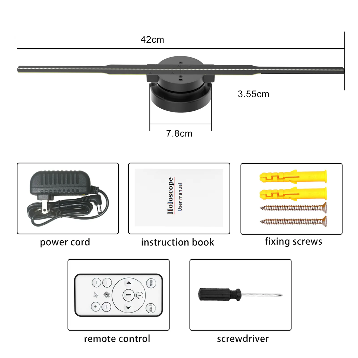 3D Holographic Projection Display Fan (1 blade)