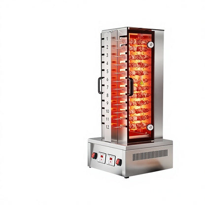 Electric Smoke-Free Automated Rotating Barbecue Machine with 24 Skewers