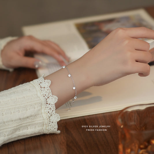 silver 925 bracelet korean design simple zircon design!