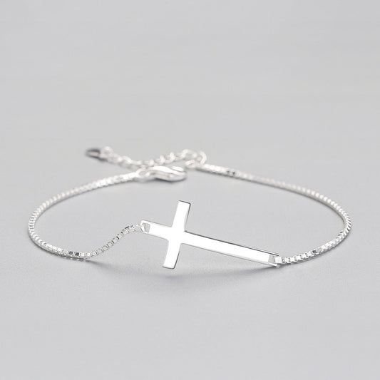 silver 925 bracelet korean design classical cross design!