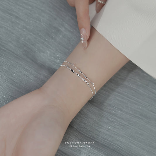 silver 925 bracelet korean design Double layer bracelet simple design!