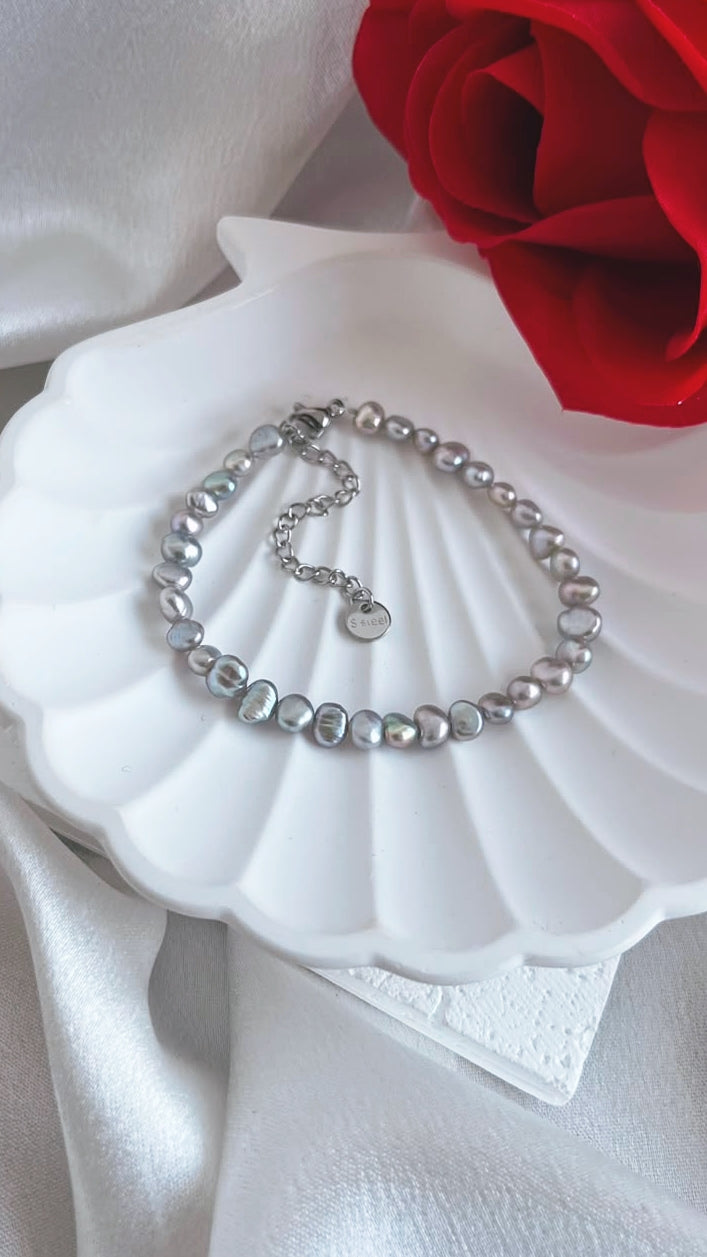 Fresh Water Gray Pearl Bracelet 5mm