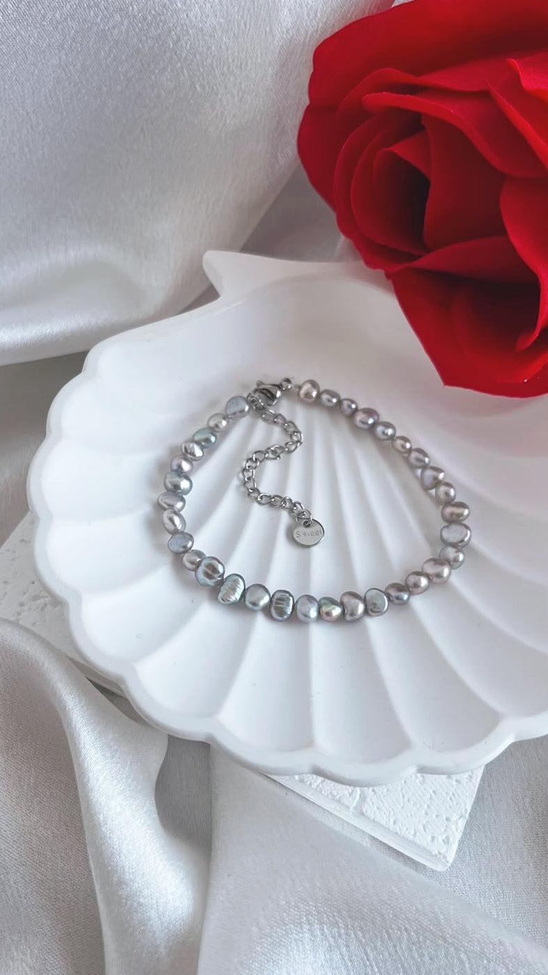 Fresh Water Gray Pearl Bracelet 5mm