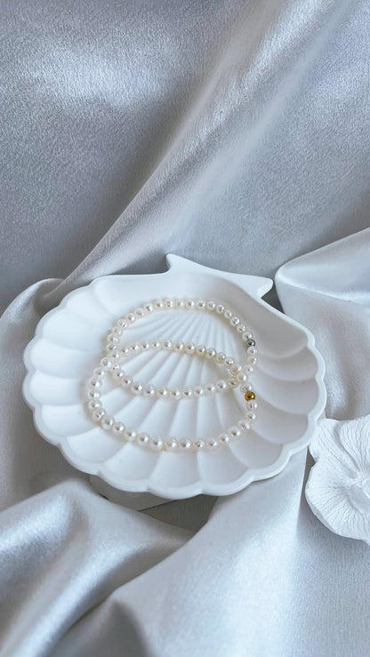Freash water white pearl bracelet 4-5mm
