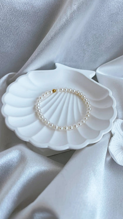 Freash water white pearl bracelet 4-5mm