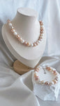 fresh water pearl with silver necklace bracelet handmade candy colour