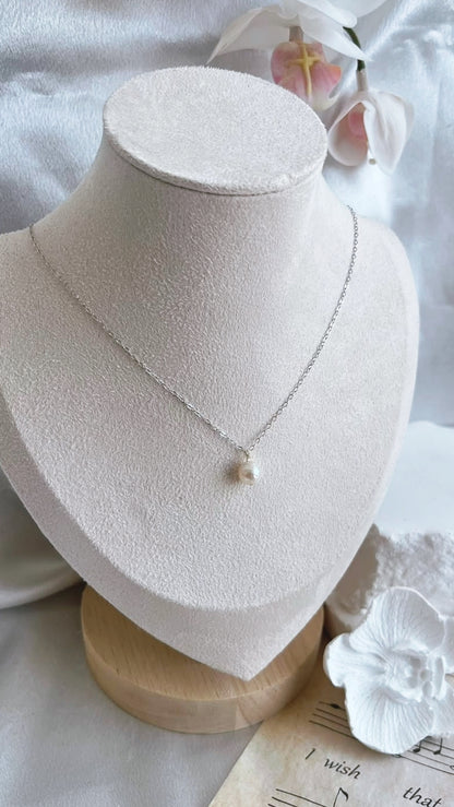 Silver Pendant with 6mm Pearl