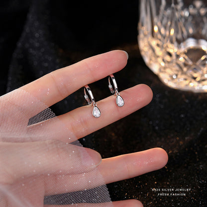 925 sterling silver water drop curve exquisite jewelry set ~ necklace earrings ~