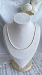 fresh water pearl necklace 4-5mm silver/stainless steel handmade rice shape