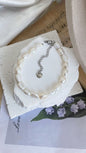 Fresh water pearls necklace and bracelet set 6-7mm natural white colour handmade jewellery adjustable length