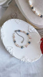 Fresh water pearl set necklace with bracelet coloured