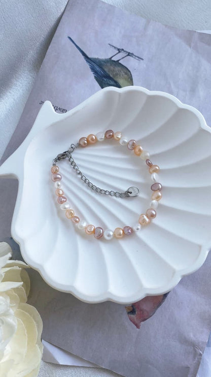 Fresh water Pearl Bracelet Candy colours 3-4mm