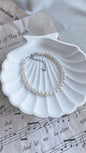 Fresh water pearl jewelleryset 4-6mm pearls natural white colour handmade