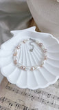 Fresh water pearls jewellery set 6-8mm natural purple and white colour handmade