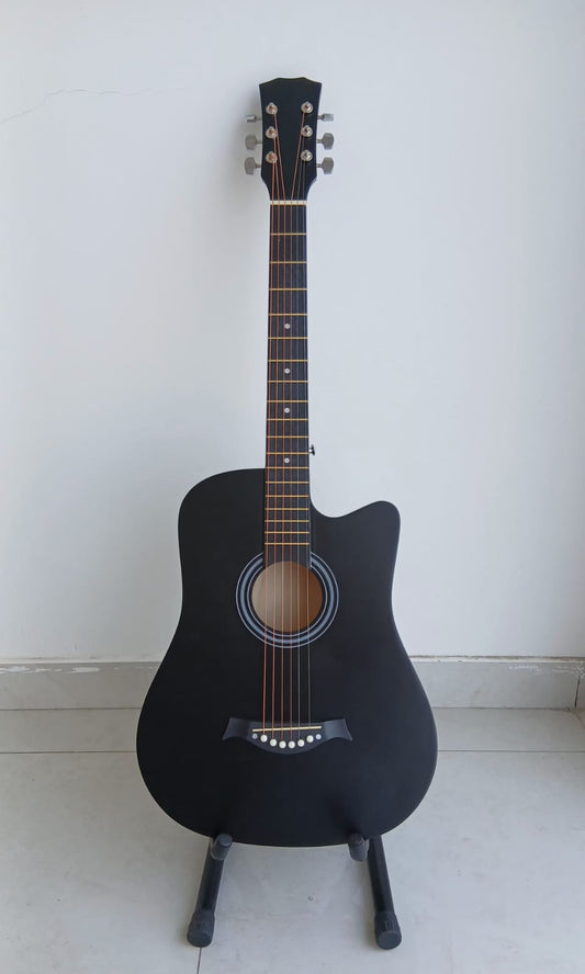 Acoustic guitar 38 inches Base wood (Matt Black colour)