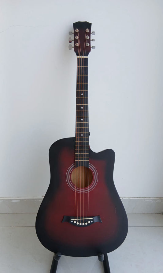 Acoustic guitar 38 inches Base wood (Matt Red colour)
