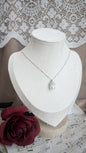 Silver 925 pendant with white fresh water pearl and zirconia