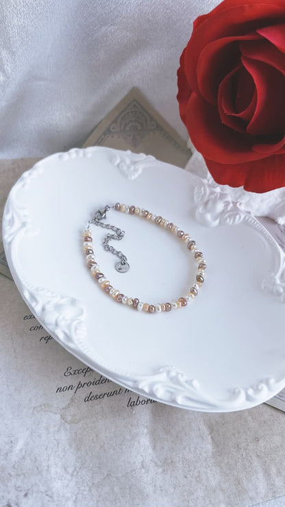 Fresh water Pearl Bracelet Candy colours 2mm