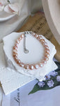 Fresh water pearls necklace and bracelet set 6-7mm natural purple colour handmade jewellery adjustable length