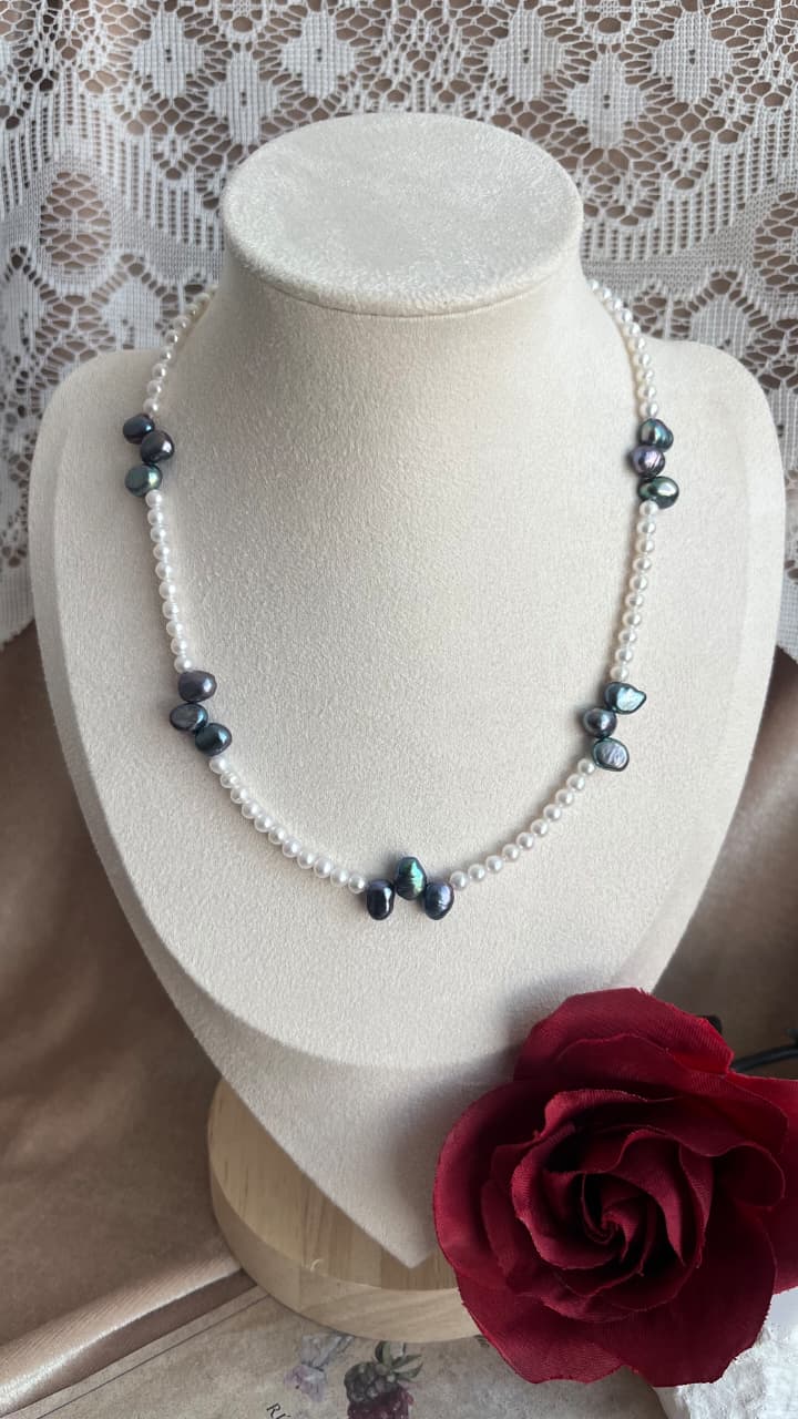 fresh water pearl necklace handmade adjustable diameter 3mm,6-7mm