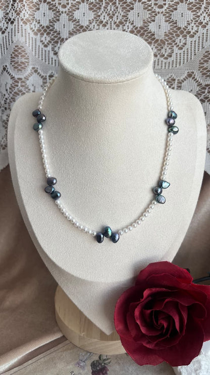fresh water pearl necklace handmade adjustable diameter 3mm,6-7mm