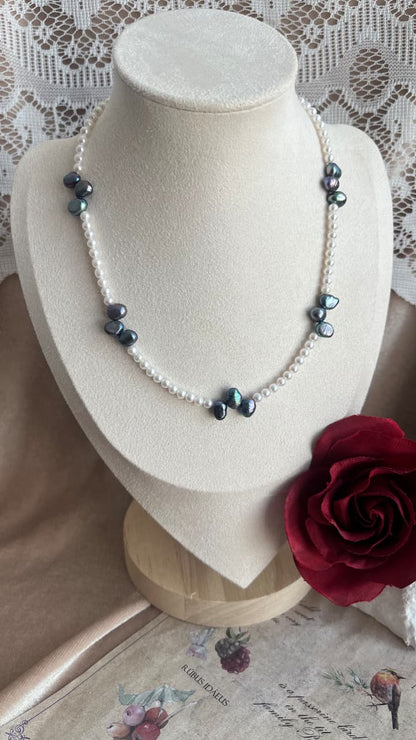 fresh water pearl necklace handmade adjustable diameter 3mm,6-7mm