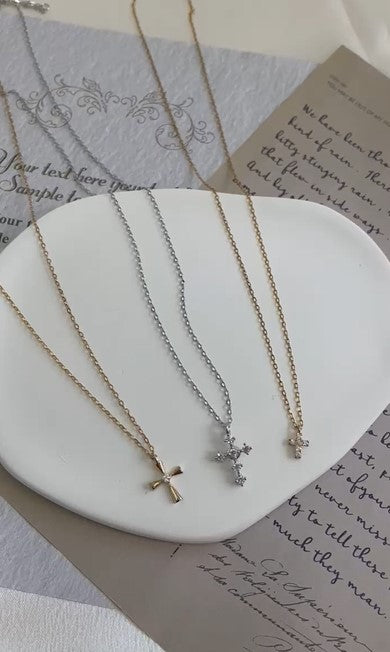 925 silver necklace, gold plated, zircon inlaid, Korean design, classic and elegant, adjustable length