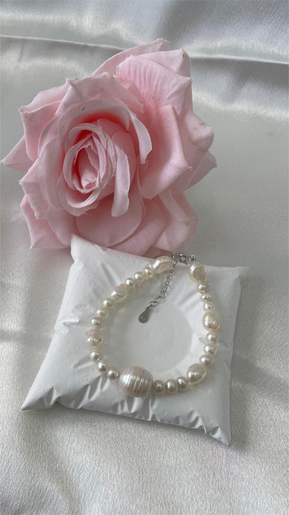Freshwater pearls, threaded pearls, special shapes and designs, handmade, sterling silver parts