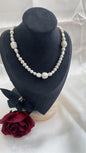 Freshwater pearl necklace, pure handmade, threaded old clam pearls, classic bead shape, original design, personalized style, sterling silver parts